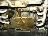 A little oil is around the oil drain bolt and the oil filter. I hope that's just from the recent oil change.