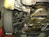 Another view of the engine and rear suspension from another angle.